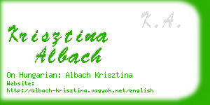 krisztina albach business card